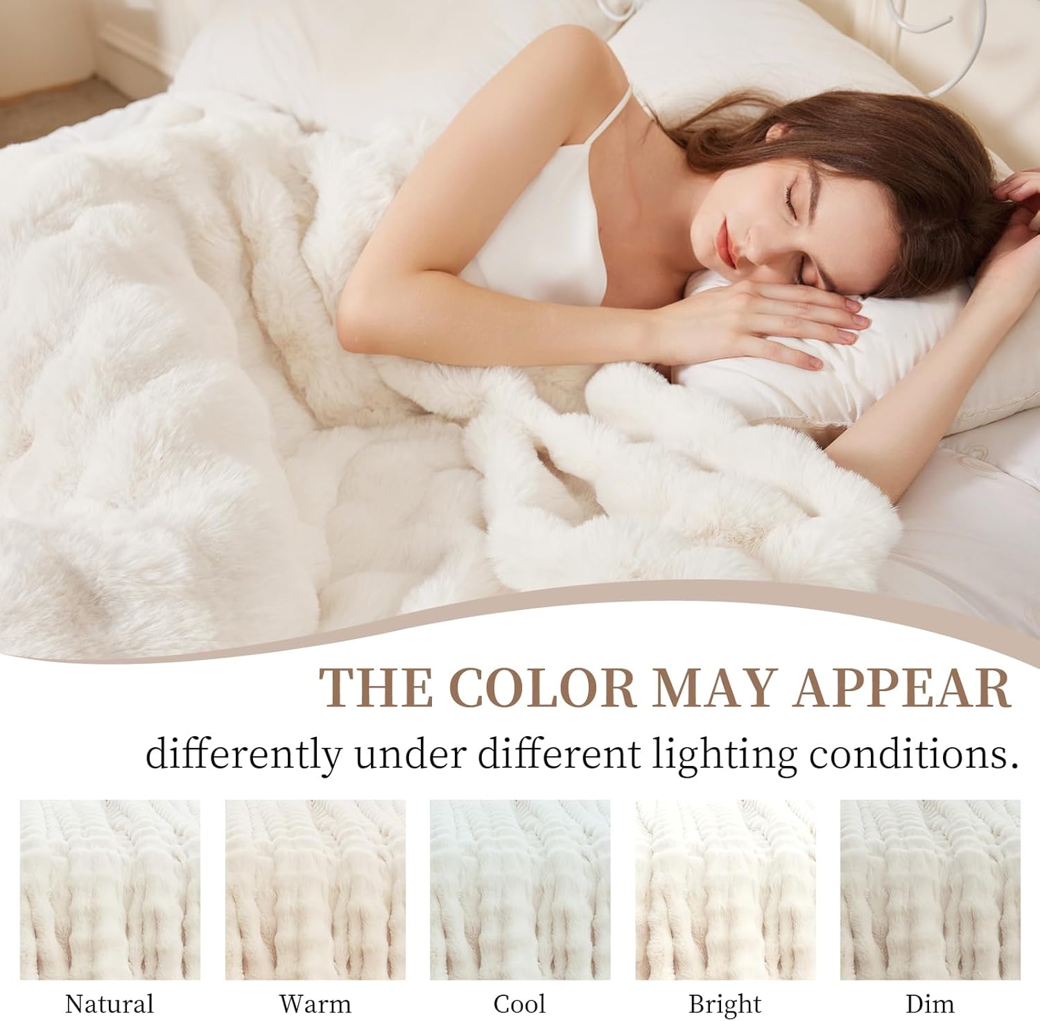 Beige Throw Pillow — 50" - View 8