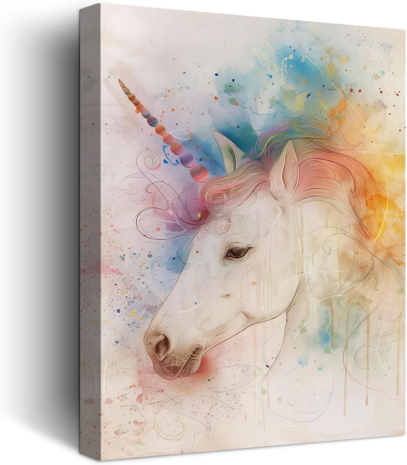Modern Metal Wall Decor — 12" — Rainbow Unicorn