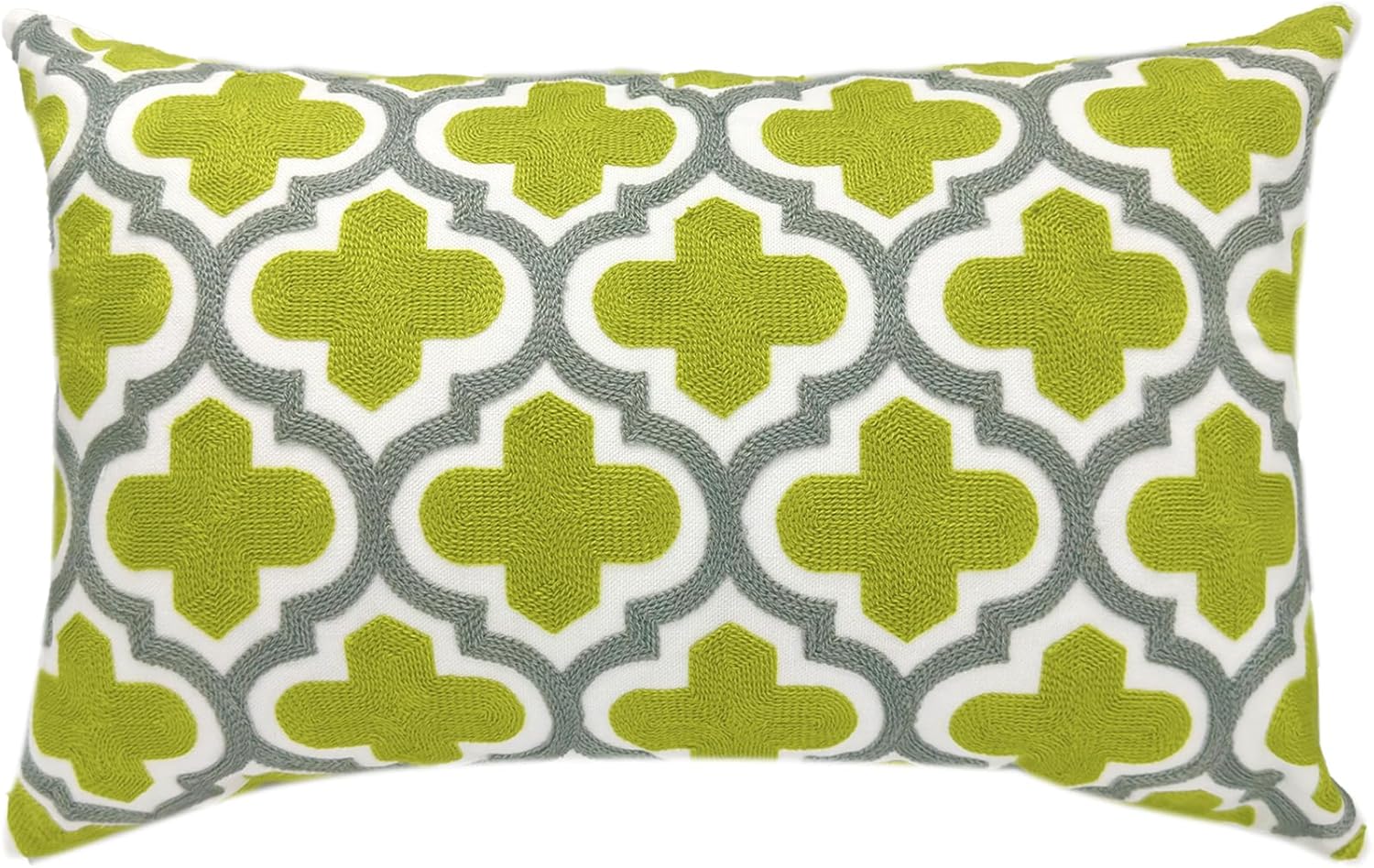 Tufted Boho Beige Throw Pillow Cover — 18" — U1 - Green