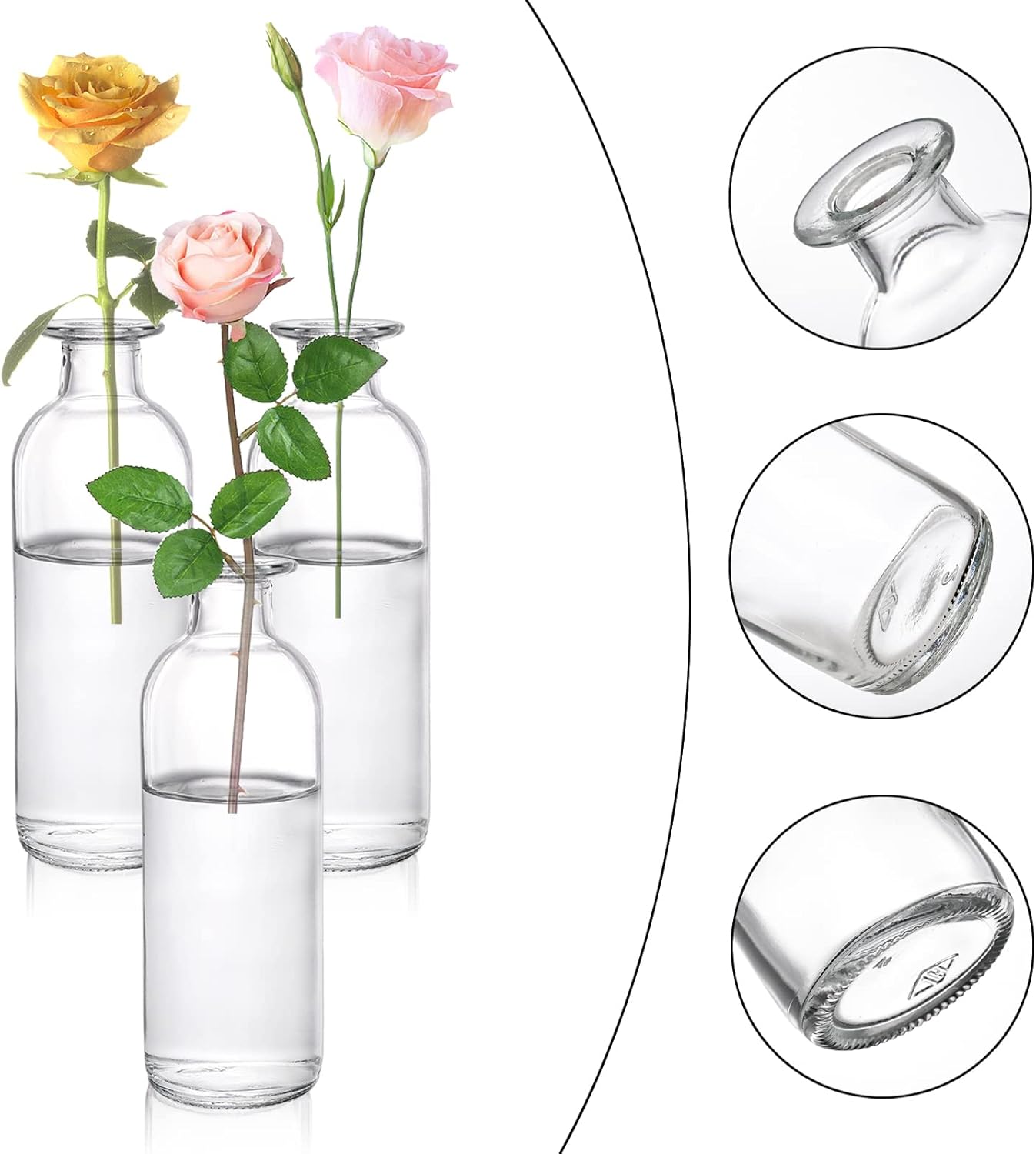 Glass Flower Vase — Set of 12 - View 3