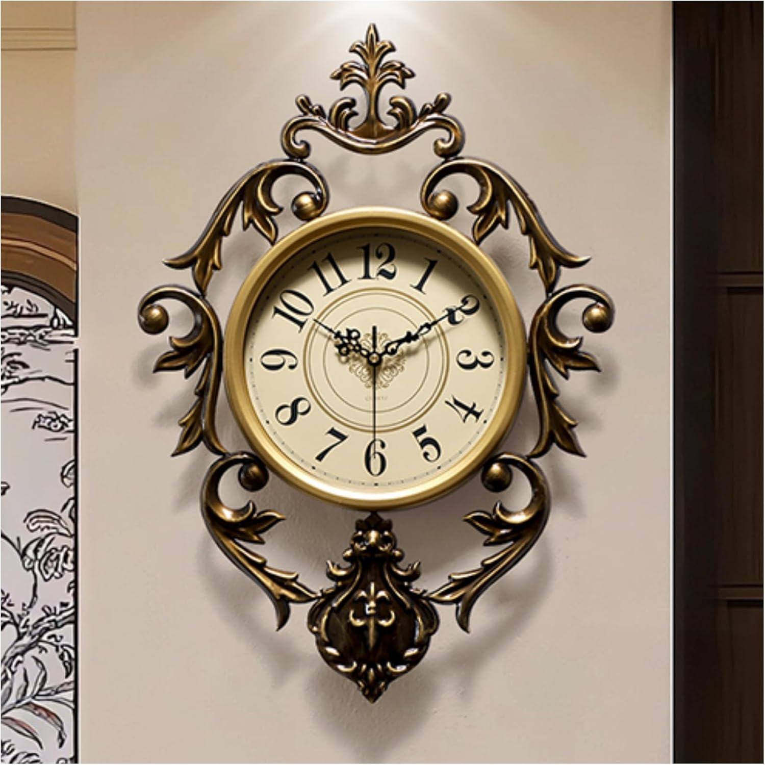 Battery Operated Mid-Century Wall Clock — 21" — 21"W x 15"H