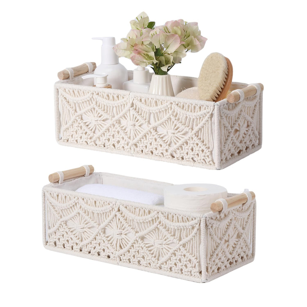 Boho Rattan Storage Basket — Set of 2