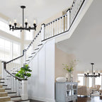 Farmhouse Black Chandelier — 8-Light - View 7