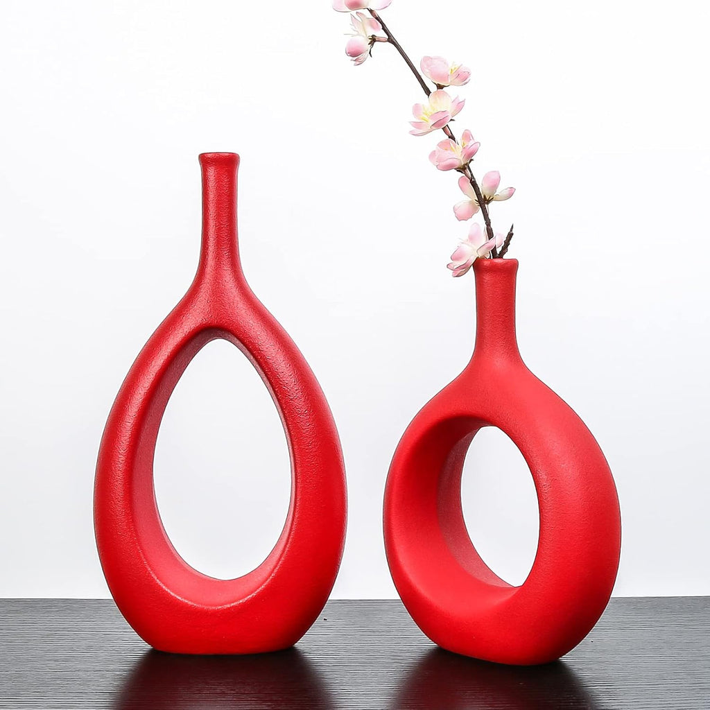 Modern Ceramic Decorative Vase — Set of 2 - View 6