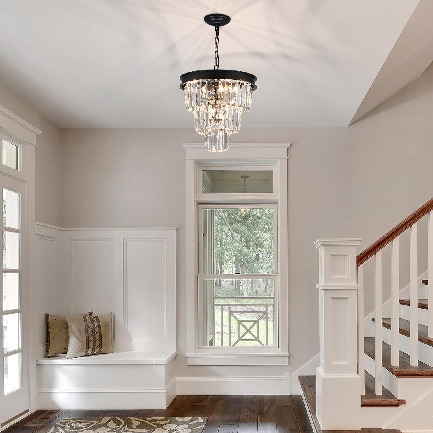 Luxe Black Chandelier — 12" - View 3
