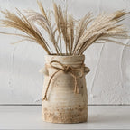 Farmhouse Beige Flower Vase — 8"