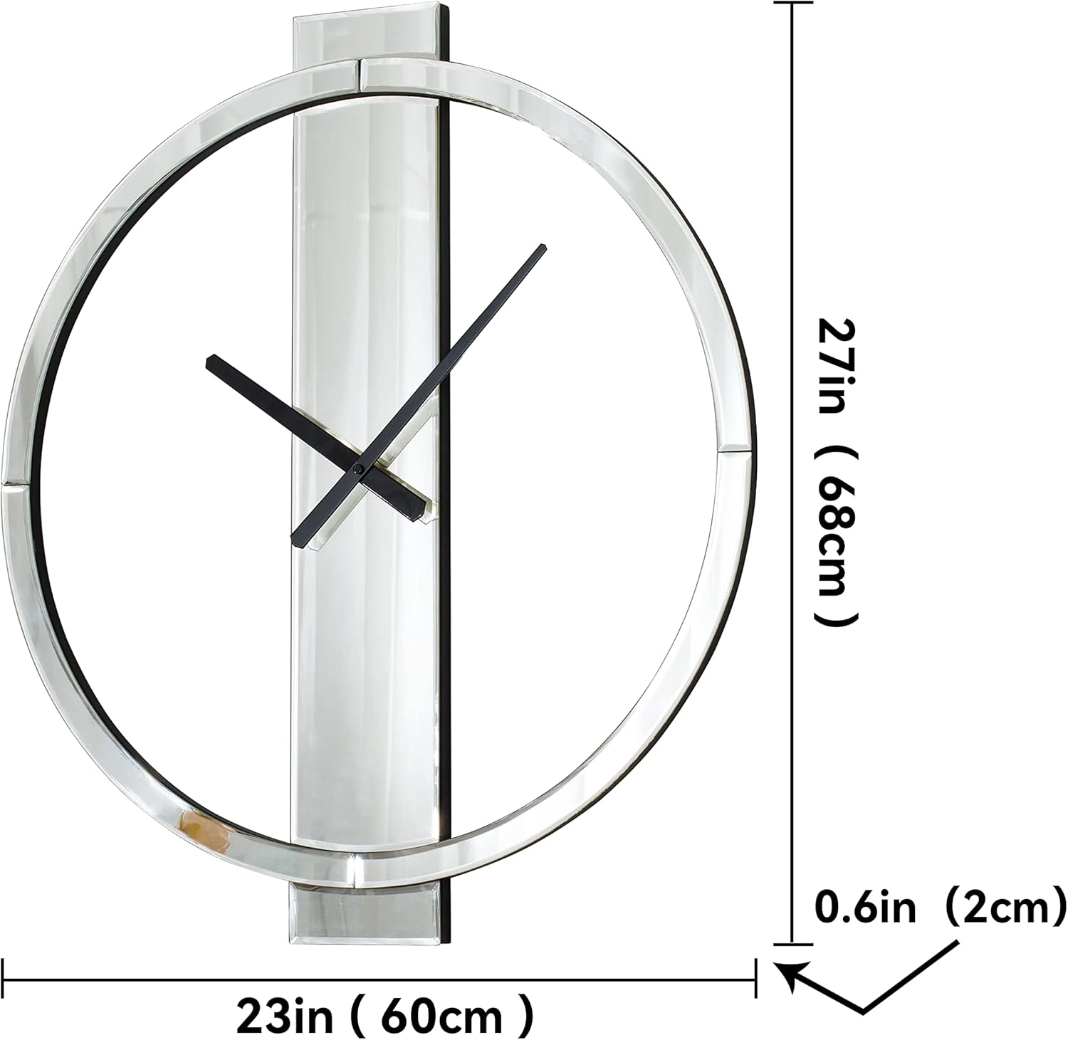 Round Modern Black Mirror — 23" - View 2