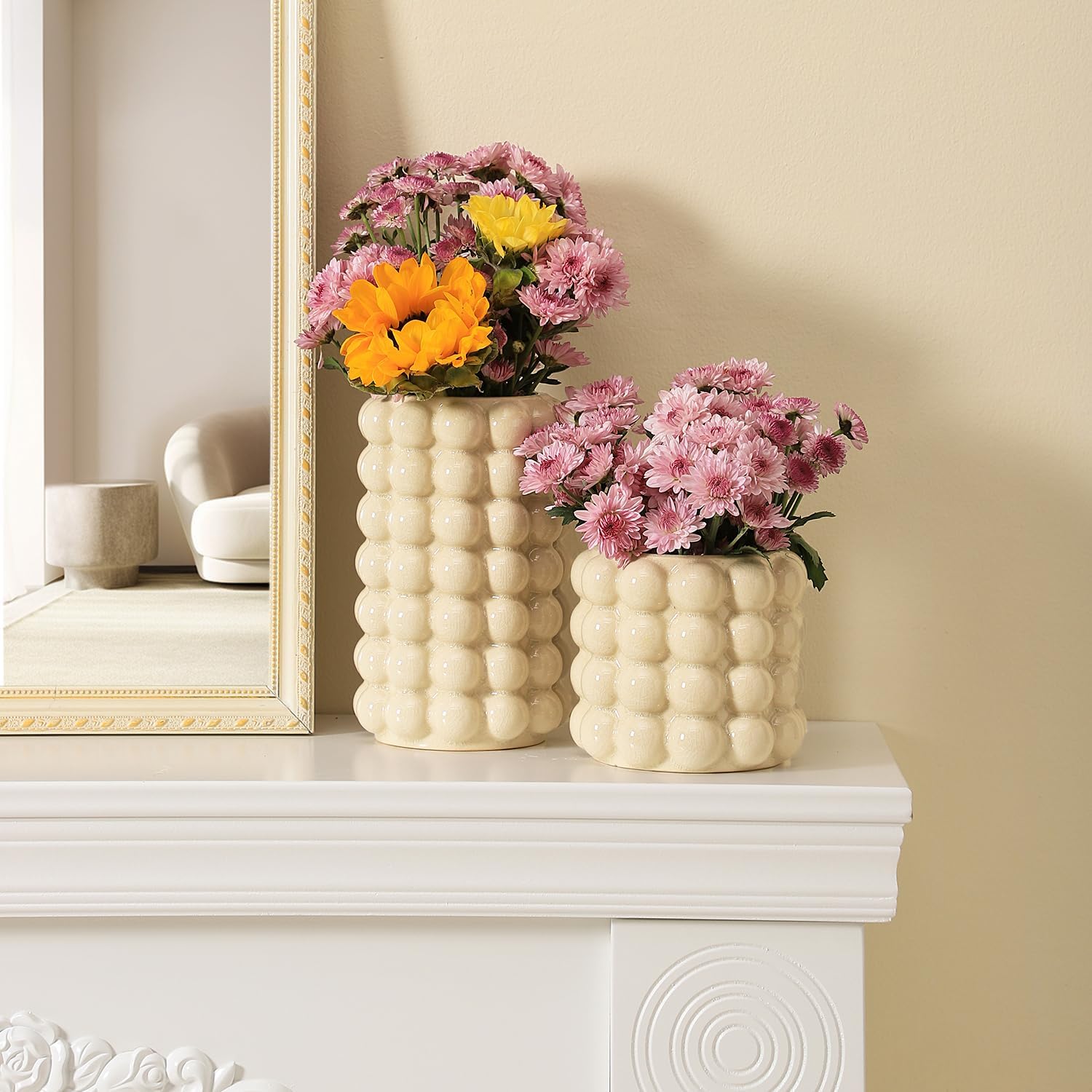 Boho Beige Flower Vase — Set of 2 - View 6