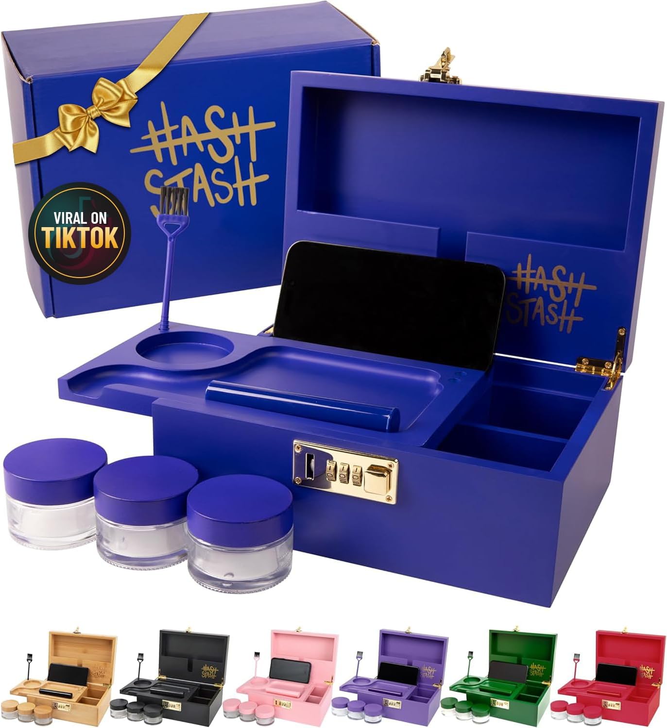 Luxe Black Vase — Royal Blue/Gold