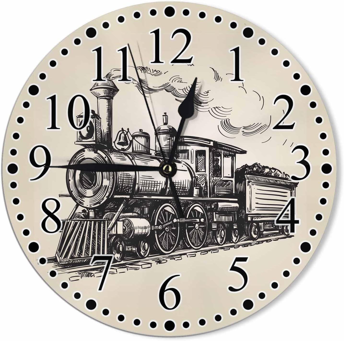 Battery Operated Modern Green Wall Clock — 10" — 10 Inch