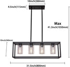 Vintage Farmhouse Black Chandelier — 4-Light - View 2