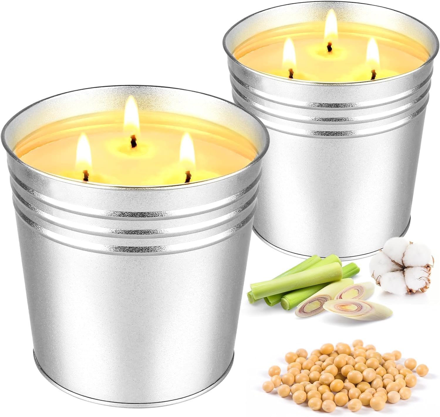 Soy Wax Luxe Black Scented Candle — Set of 4 — 2Pack-Lemongrass