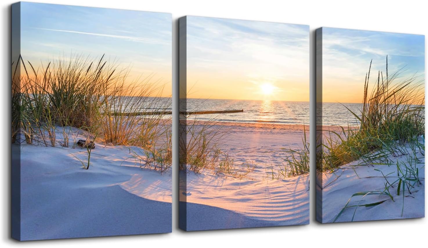 Framed Modern Beige Wall Art — 12" — 16x24inches*3pcs