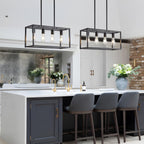 Adjustable Farmhouse Black Chandelier — 4-Light - View 8