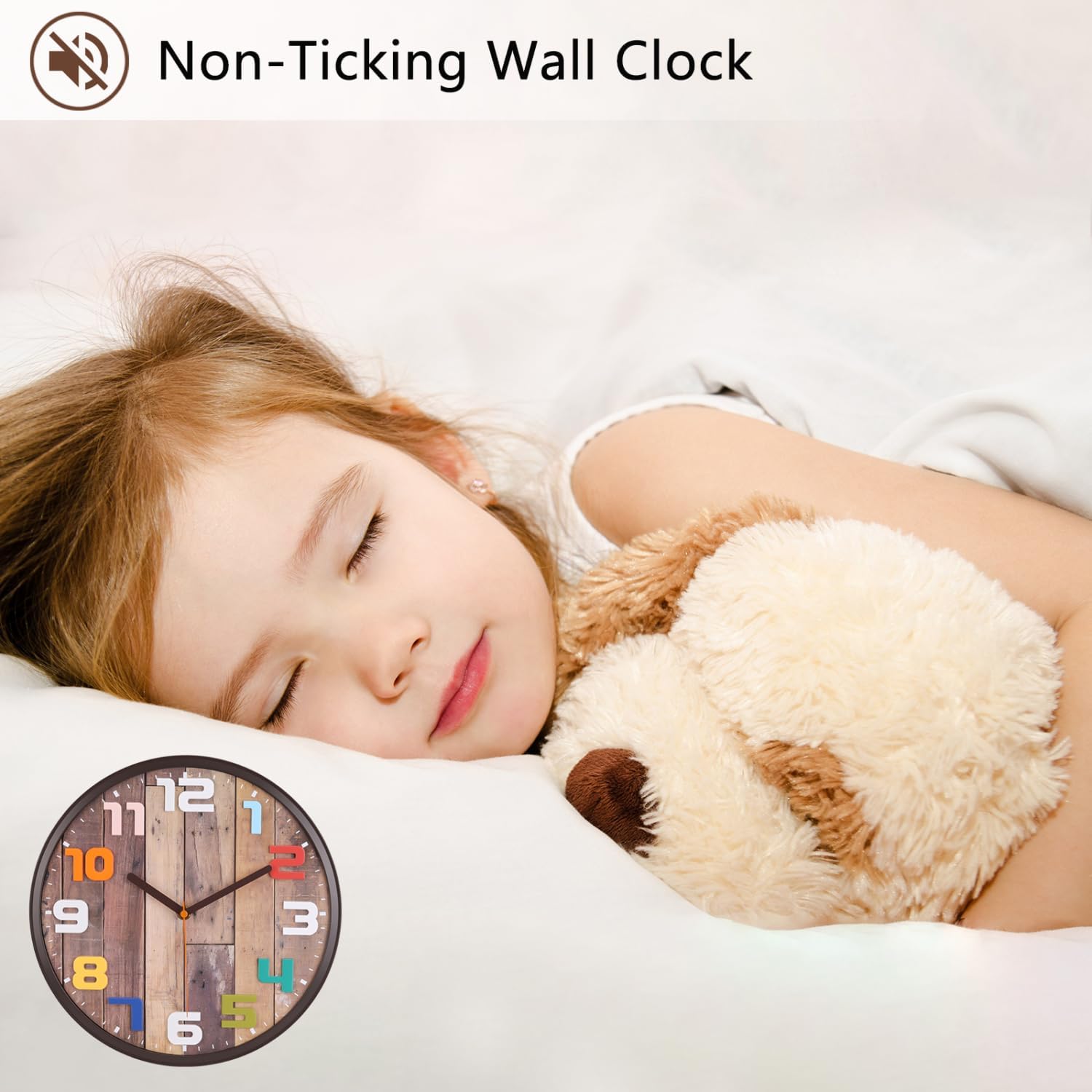 Battery Operated Brown Wall Clock — 12" - View 5