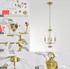 Farmhouse Metal Chandelier — 4-Light - View 6