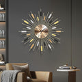 Modern Black Wall Clock — 27" — Gold Starburst 1