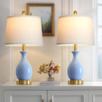 Modern Beige Bedside Lamp — 24"