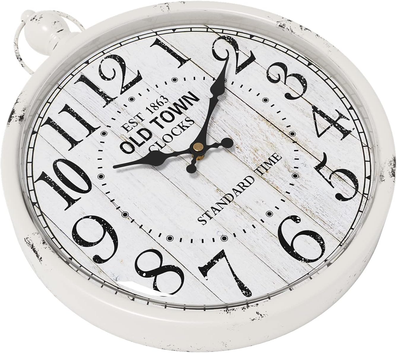 Battery Operated Farmhouse Black Wall Clock — 11.8" - View 4
