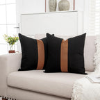 Boho Black Throw Pillow Cover — 18" - View 2