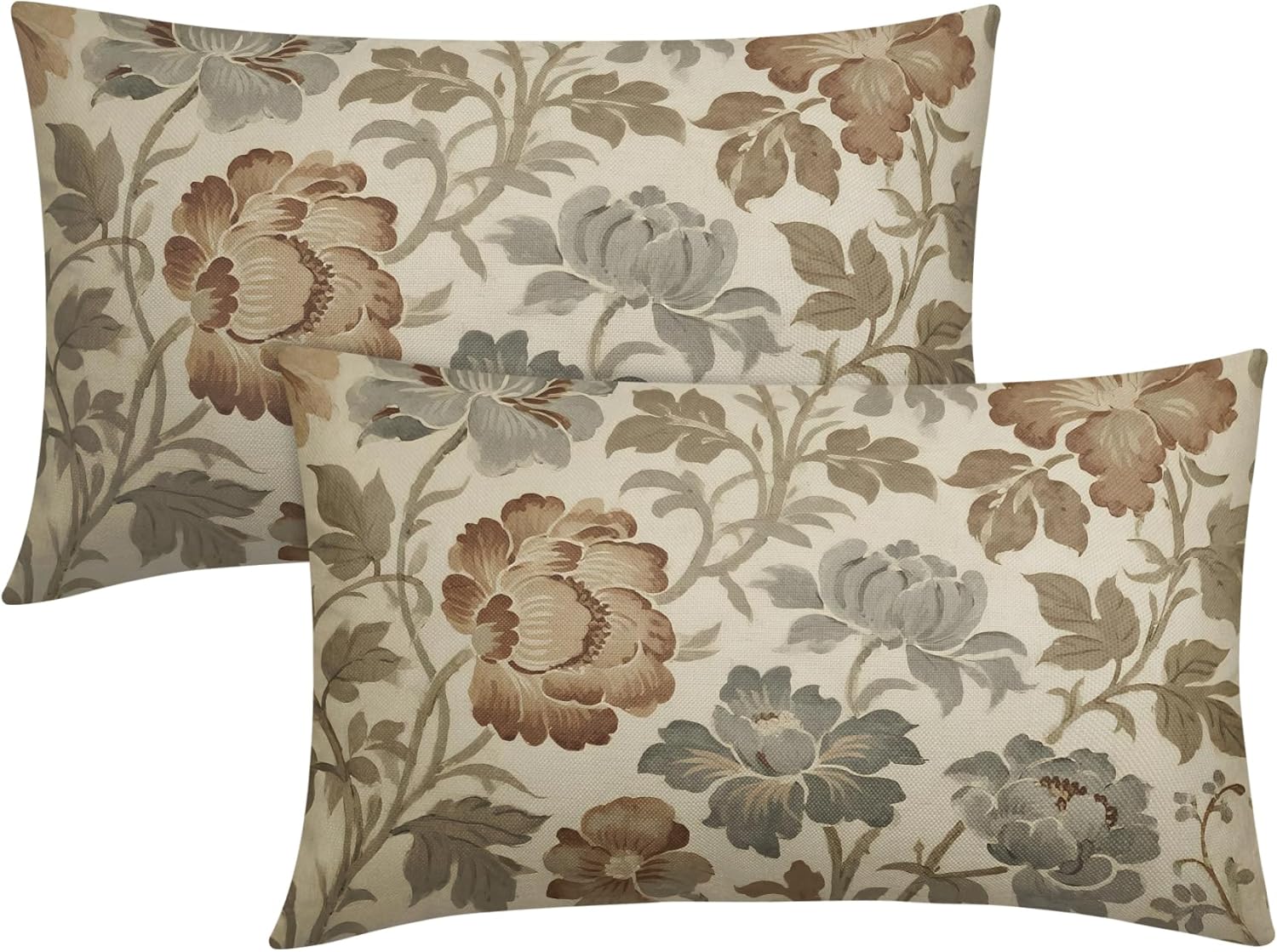 Vintage Boho Beige Pillow Cover — 22" — 20" x 12" (Pack of 2)