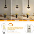 Modern Black Pendant Light — 10" - View 6