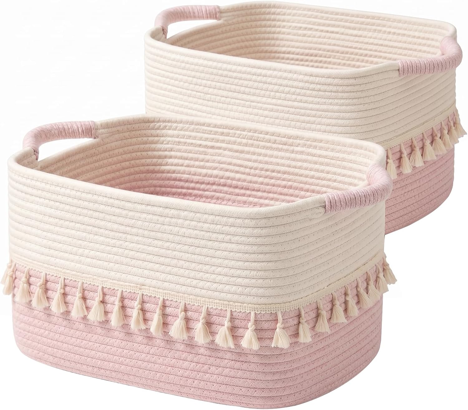Boho Black Vase — Set of 3 — White & Pink