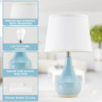 Modern Beige Nightstand Lamp — 18" - View 4