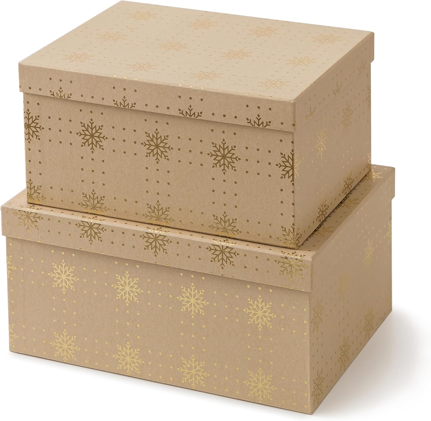 Beige Storage Basket — Set of 2 — Joyful Snowflake