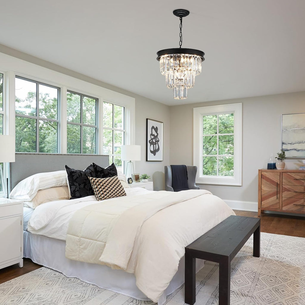 Luxe Black Chandelier — 12" - View 7