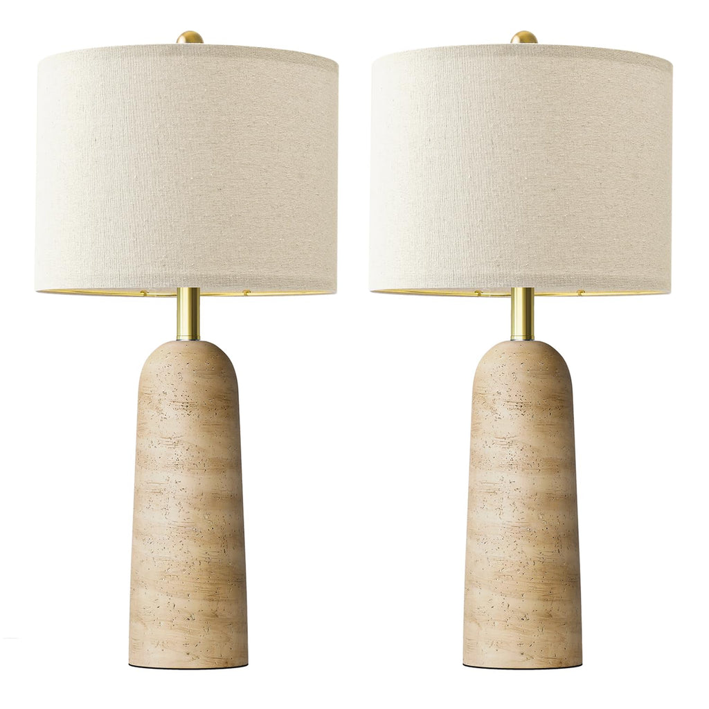 Linen Modern Beige Bedside Lamp — 27.25"