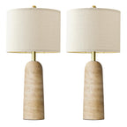 Linen Modern Beige Bedside Lamp — 27.25"