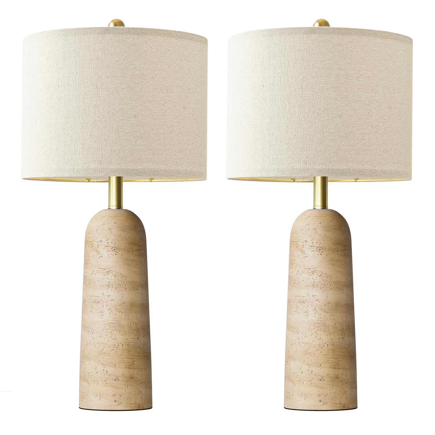 Linen Modern Beige Bedside Lamp — 27.25"