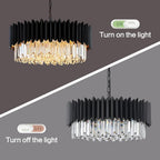 Round Luxe Black Chandelier — 24" - View 4