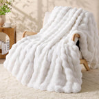 Beige Throw Pillow — 50" — Solid White