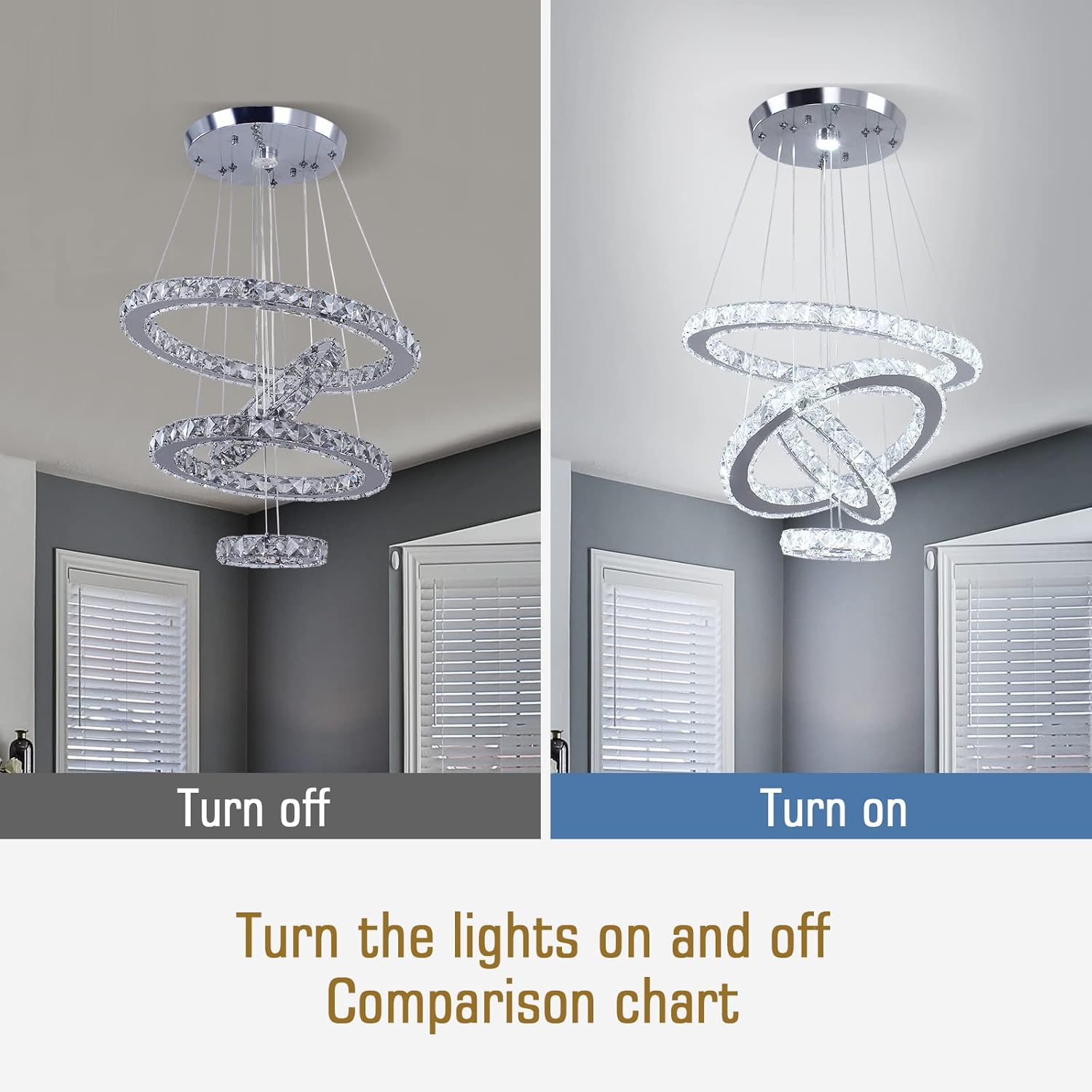Adjustable Luxe White Chandelier - View 6