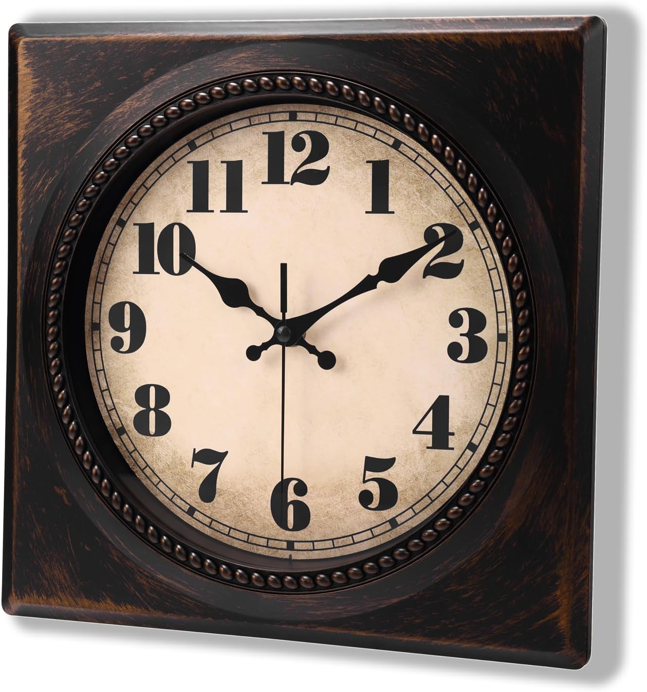 Battery Operated Mid-Century Gold Wall Clock — 12" — Bronze