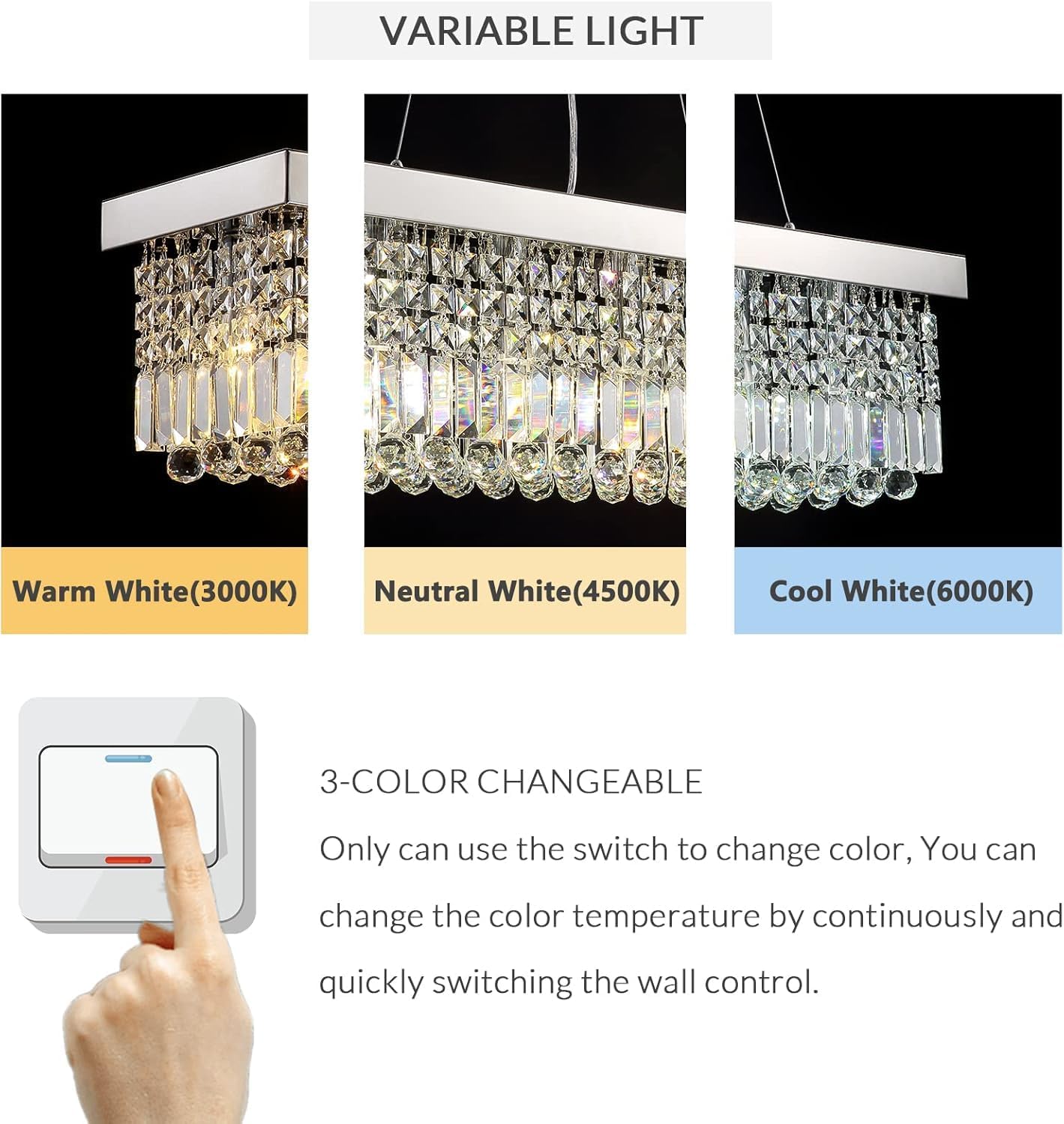 Rectangular Luxe Silver Chandelier — 6-Light - View 4