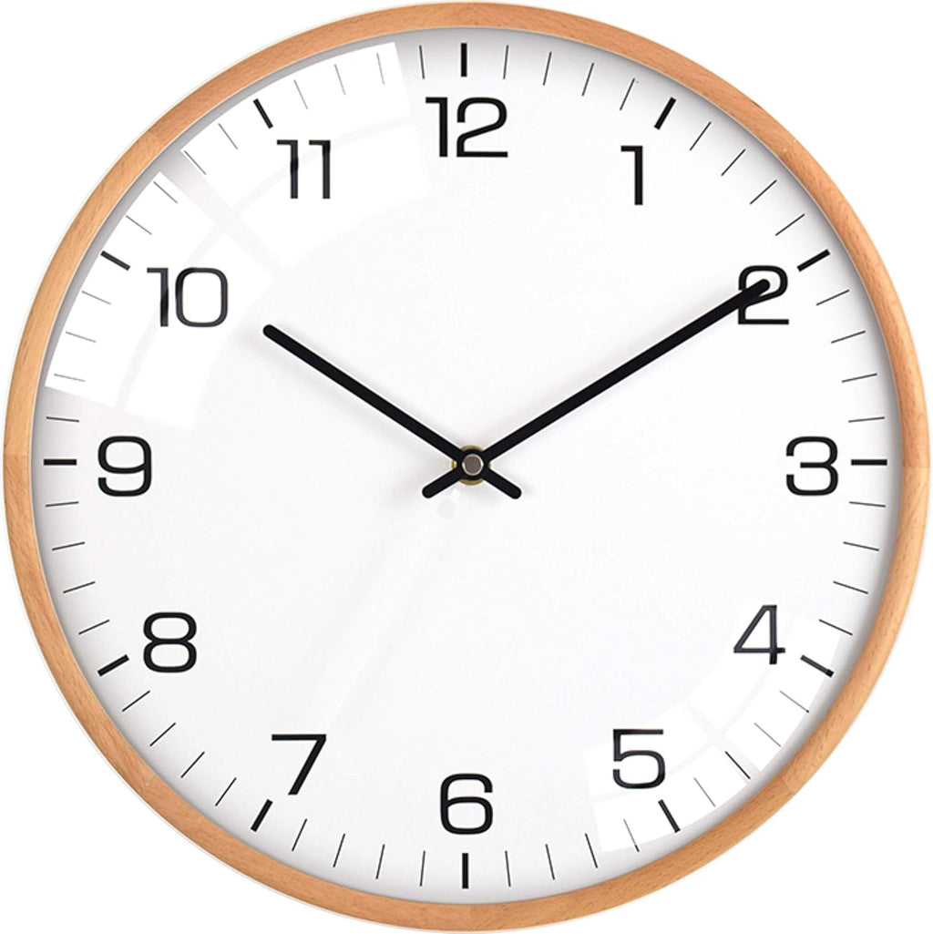 Battery Operated Modern White Wall Clock — 12" — 12"