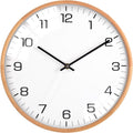 Battery Operated Modern White Wall Clock — 12" — 12"