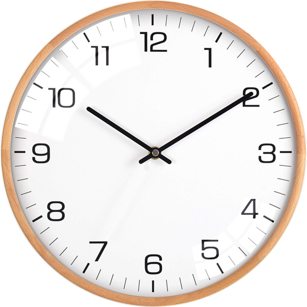 Battery Operated Modern White Wall Clock — 12"