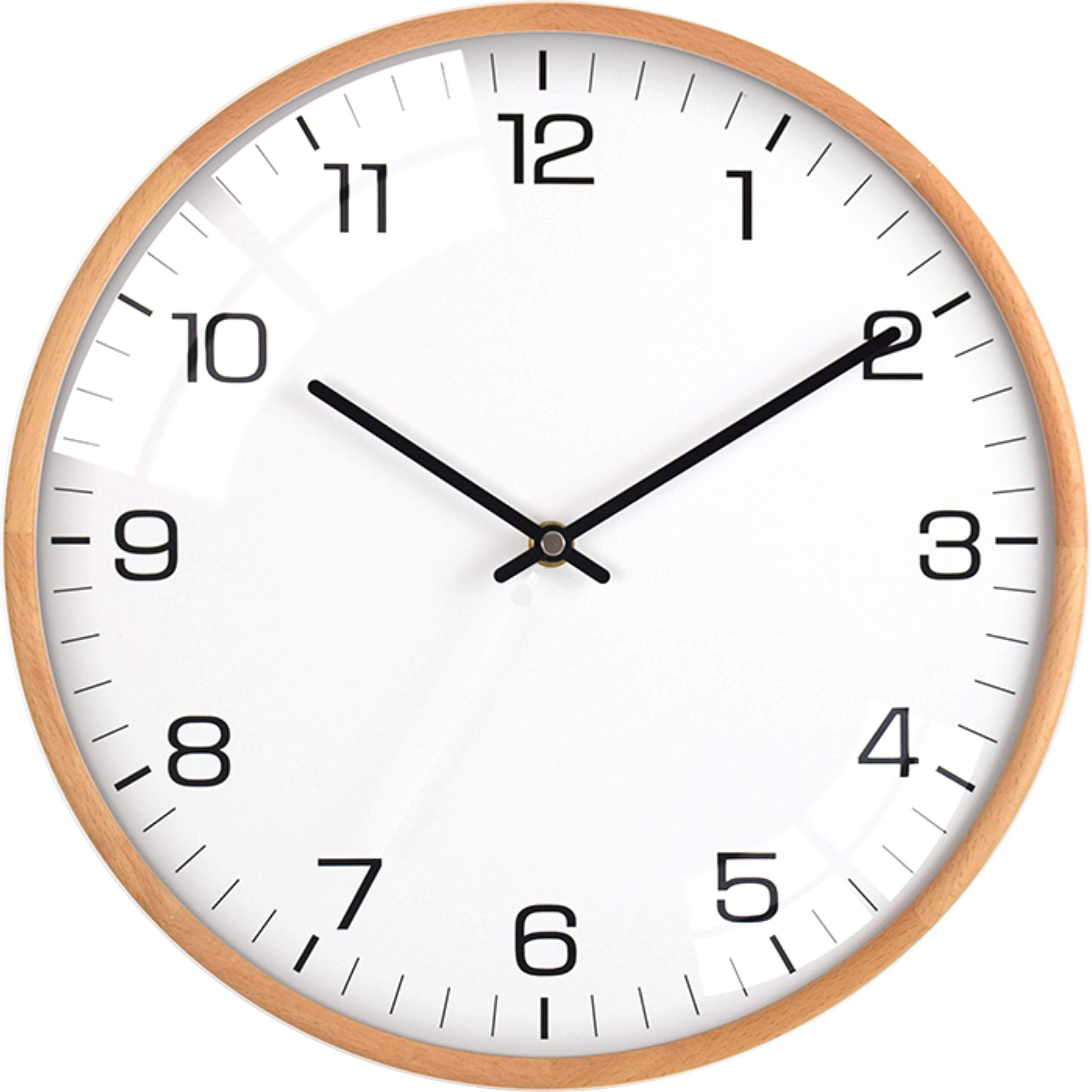 Battery Operated Modern White Wall Clock — 12"