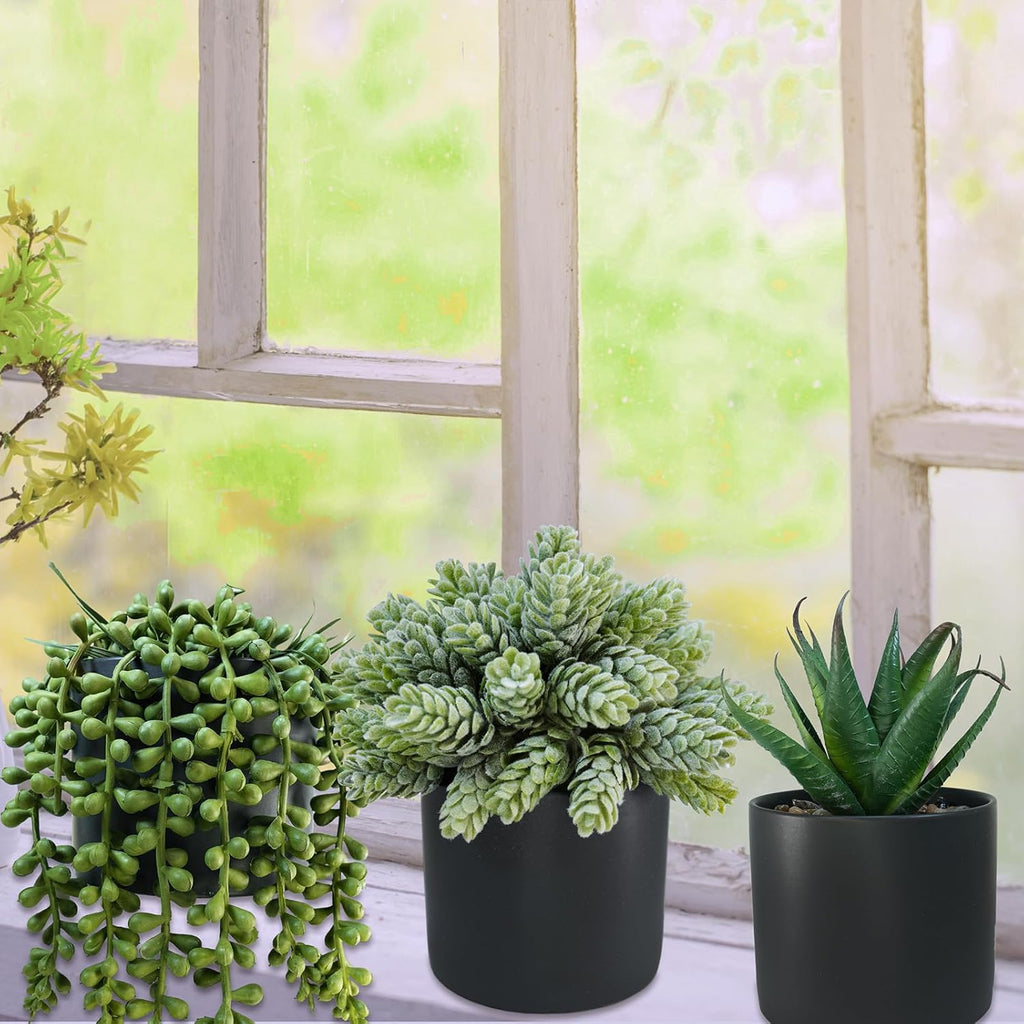 Black Artificial Plant — Set of 3 - View 3
