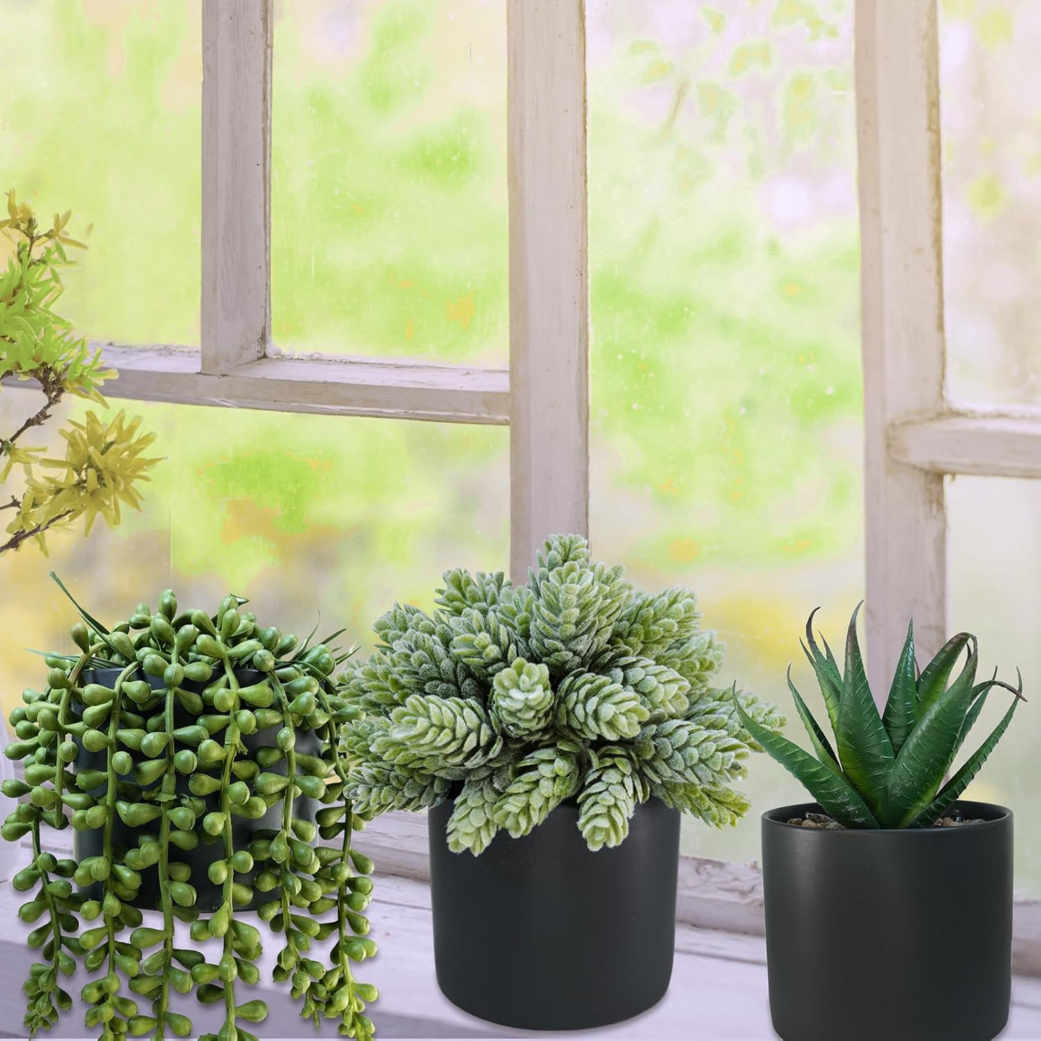 Black Artificial Plant — Set of 3 - View 3