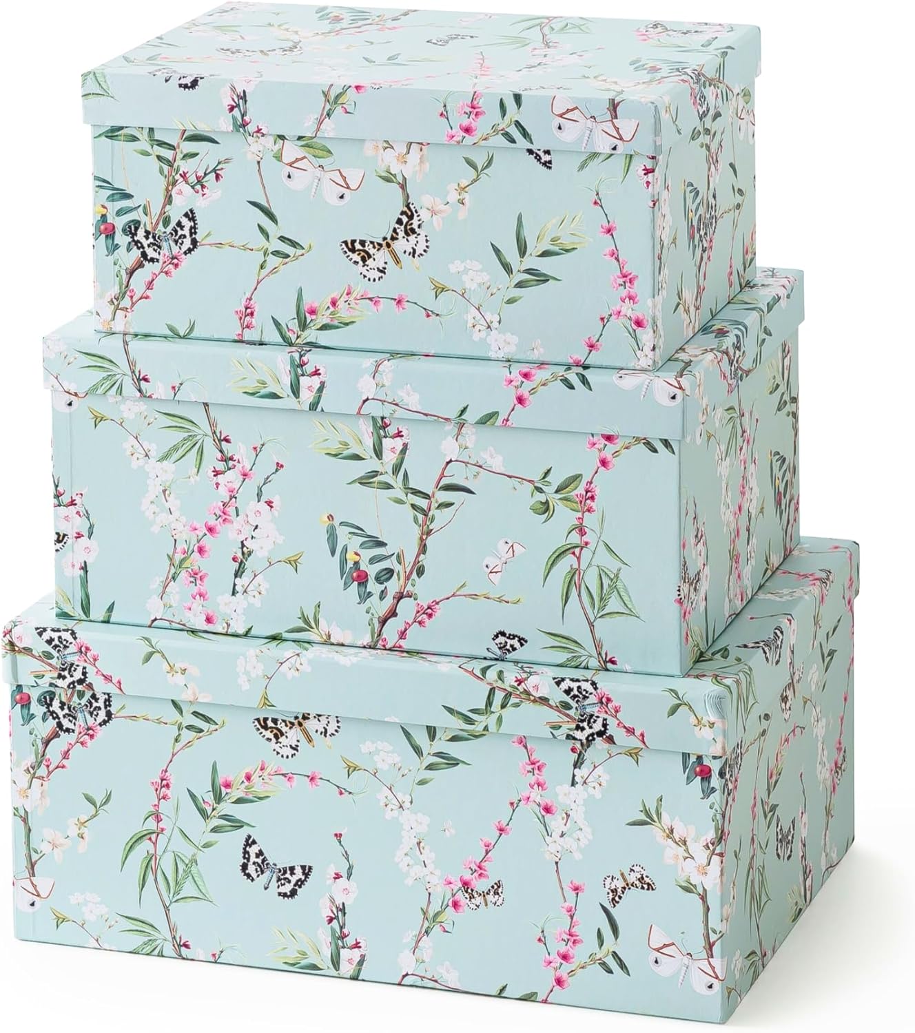 Gold Storage Basket — Set of 3 — Butterflies in Flight