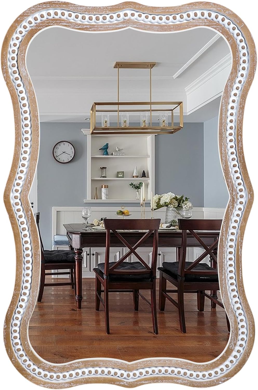Round Farmhouse Wood Wall Mirror — 24" — Style 1