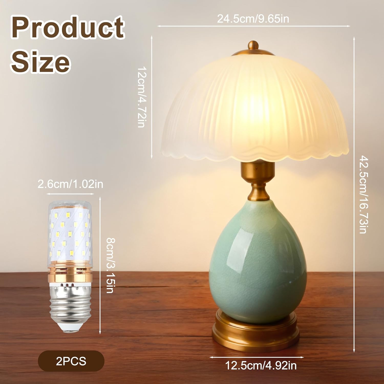 Mid-Century Ceramic Table Lamp — 16.73" - View 4