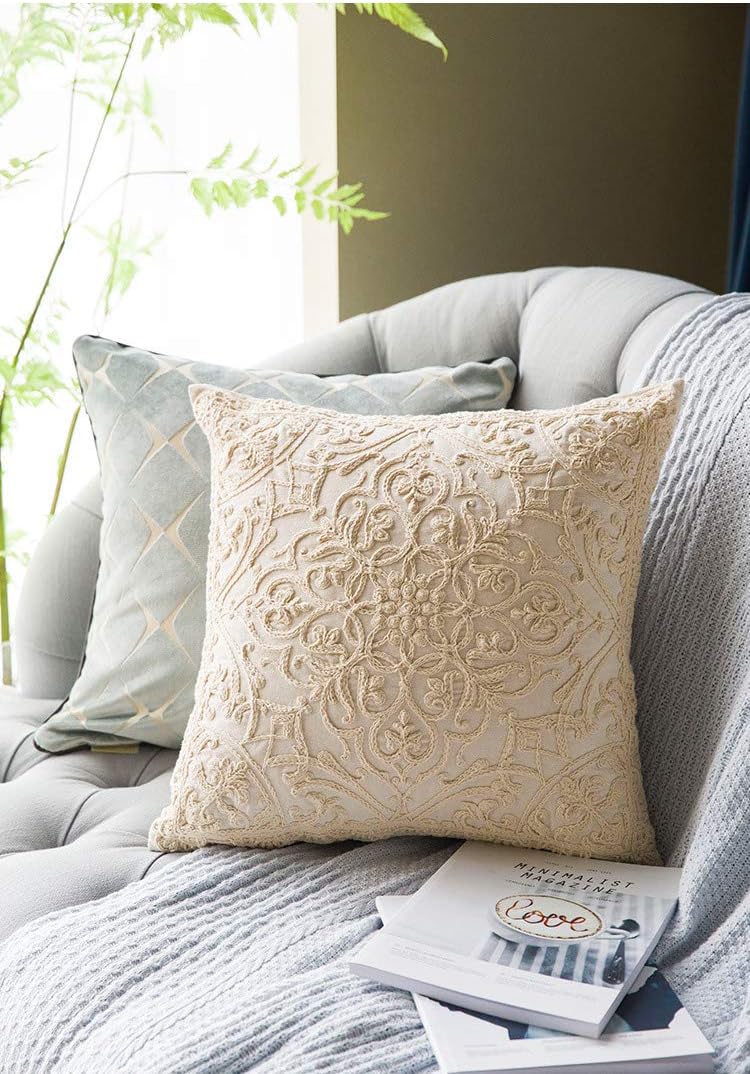Beige Throw Pillow Cover — 20" - View 5
