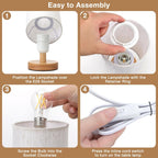 Beige Bedside Lamp — 9" - View 8