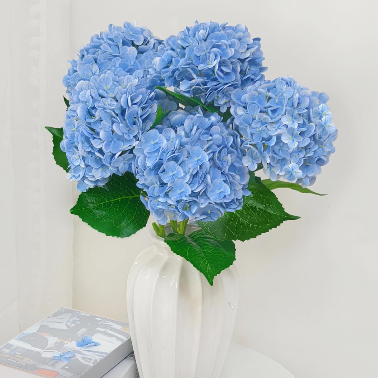 Blue Artificial Flowers — 21" — 6 Pcs